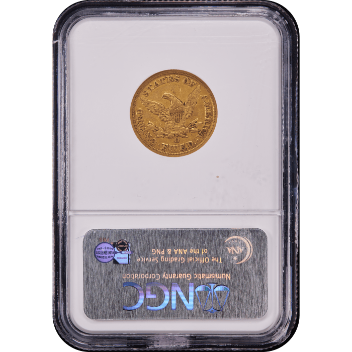1845-D Liberty Gold Half Eagle ($5) Reverse Slab Image