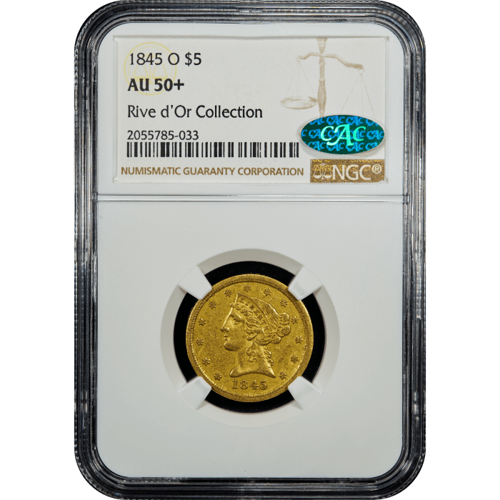 1845-O Liberty Gold Half Eagle ($5) SLAB Image