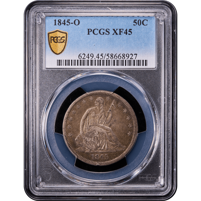 1845-O Seated Liberty Half Dollar (50c) Obverse Slab Image