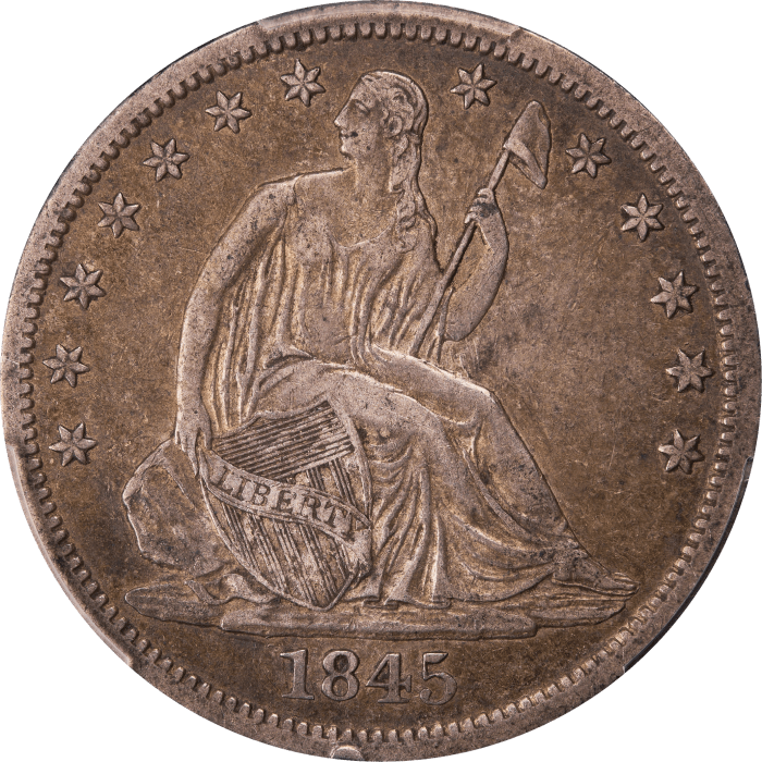 1845-O Seated Liberty Half Dollar (50c) Obverse Image