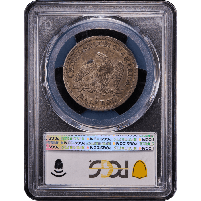 1845-O Seated Liberty Half Dollar (50c) Reverse Slab Image