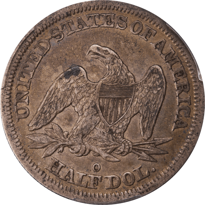 1845-O Seated Liberty Half Dollar (50c) Reverse Image