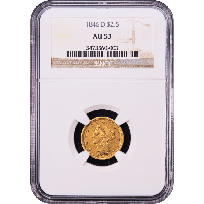 1846-D/D Liberty Gold Quarter Eagle ($2.50) Winter 7-L Obverse Slab Image