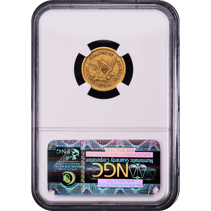 1846-D/D Liberty Gold Quarter Eagle ($2.50) Winter 7-L Reverse Slab Image