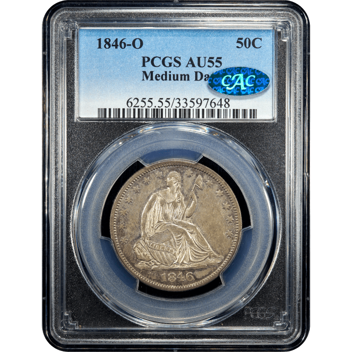 1846-O Seated Liberty Half Dollar (50c) Medium Date SLAB Image