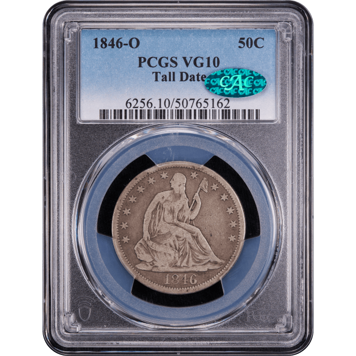 1846-O Seated Liberty Half Dollar (50c) Tall Date Obverse Slab Image