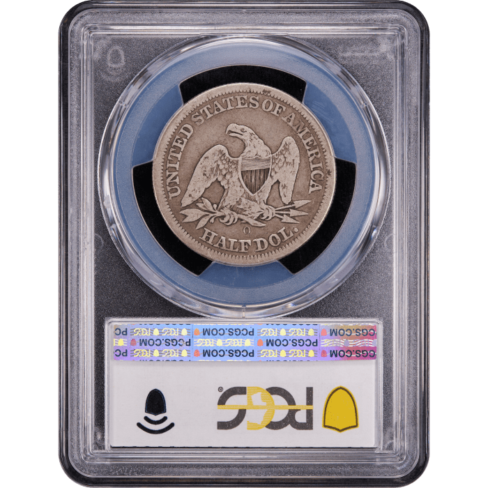 1846-O Seated Liberty Half Dollar (50c) Tall Date Reverse Slab Image