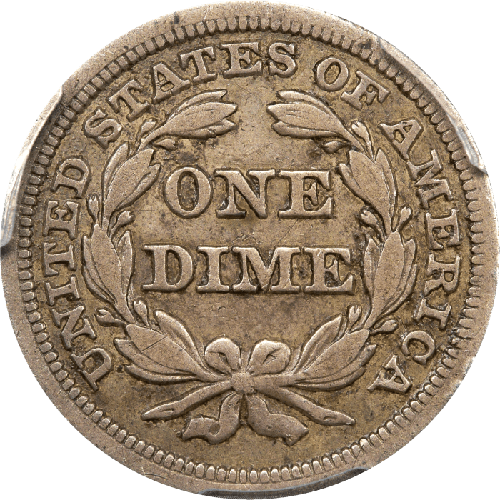 1846 Seated Liberty Dime (10c) Reverse Image
