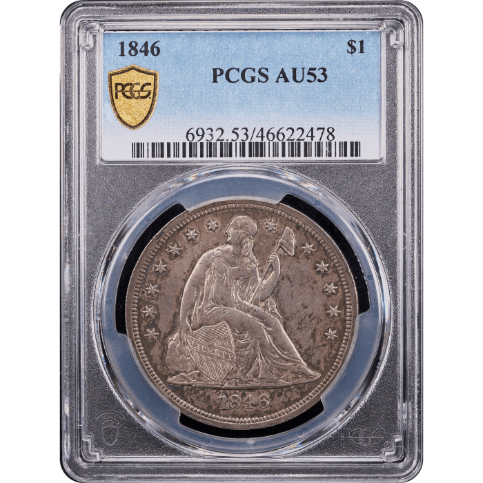 1846 Seated Liberty Dollar ($1) Obverse Slab Image
