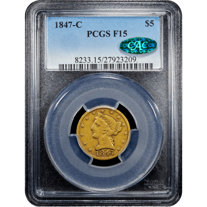 1847-C Liberty Gold Half Eagle ($5) Obverse Slab Image