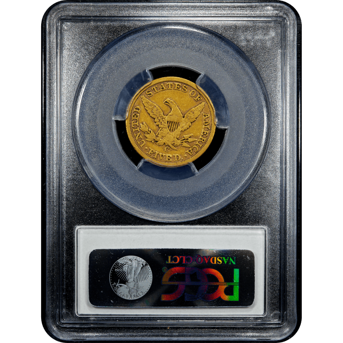 1847-C Liberty Gold Half Eagle ($5) Reverse Slab Image
