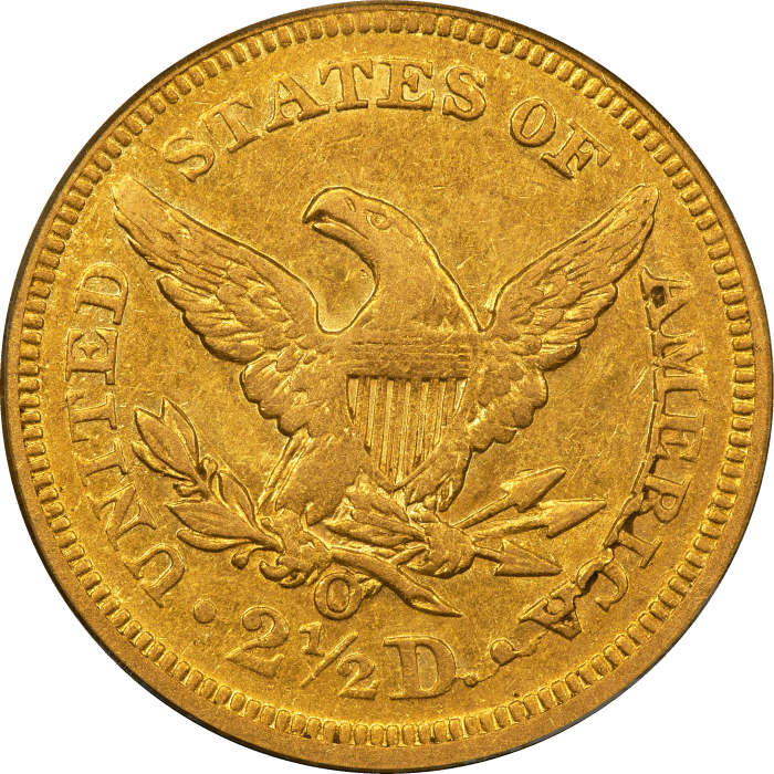 1847-O Liberty Gold Quarter Eagle ($2.50) REVERSE Image