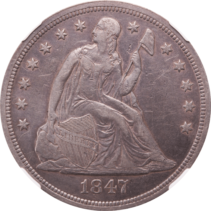 1847 Seated Liberty Dollar ($1) Obverse Image