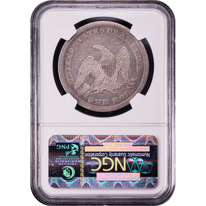1847 Seated Liberty Dollar ($1) Reverse Slab Image