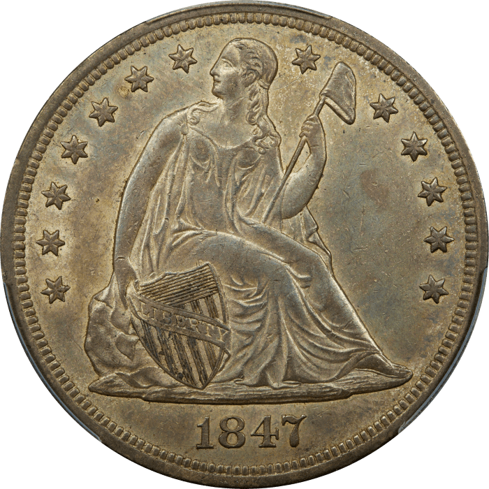 1847 Seated Liberty Dollar ($1) OBVERSE Image