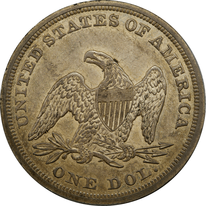 1847 Seated Liberty Dollar ($1) REVERSE Image