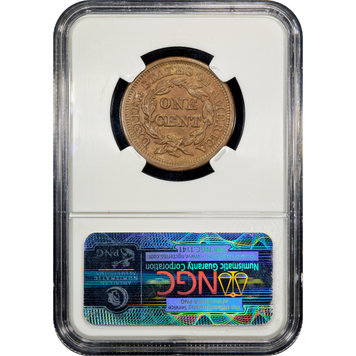 1848 Braided Hair Large Cent (1c) Reverse Slab Image