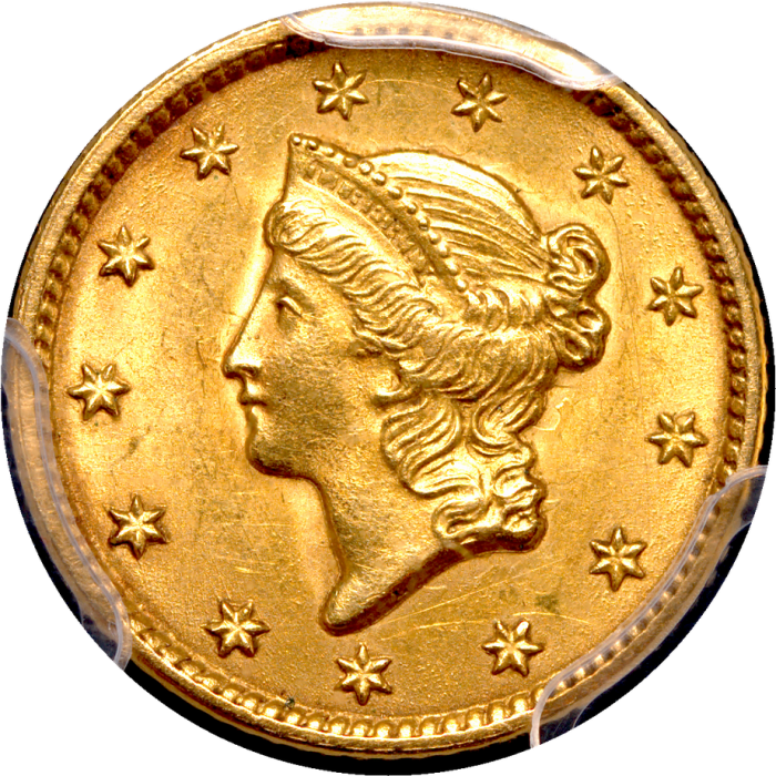 1849 Gold Dollar ($1) No L Obverse Image