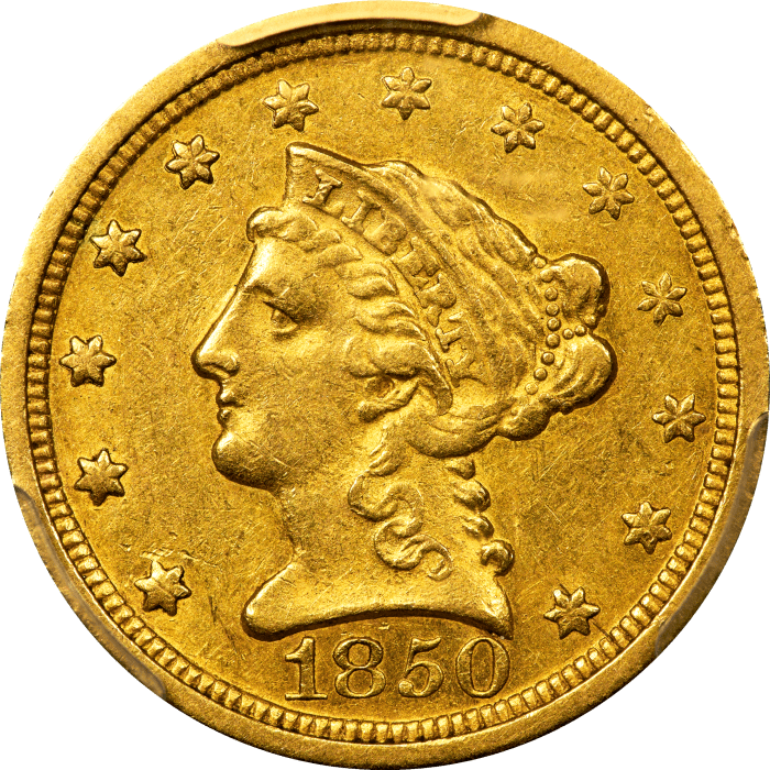 1850-O Liberty Gold Quarter Eagle ($2.50) Obverse Image