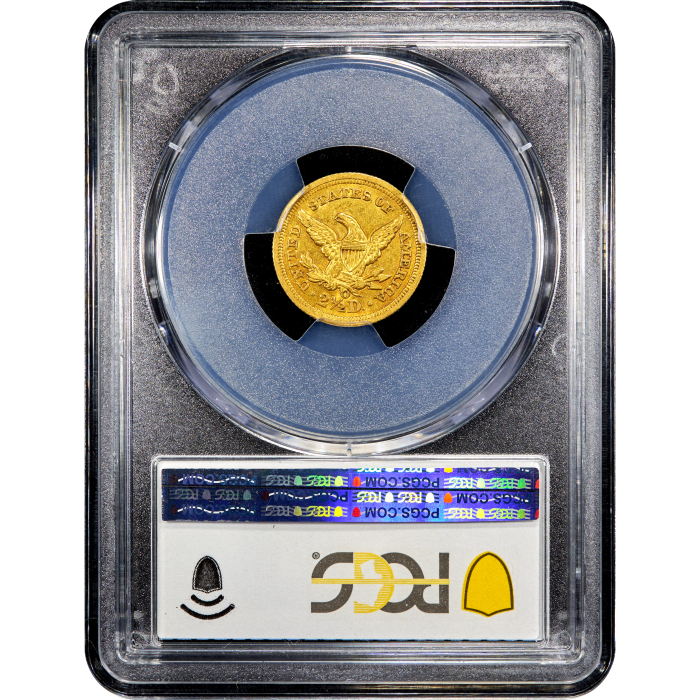 1850-O Liberty Gold Quarter Eagle ($2.50) Reverse Slab Image