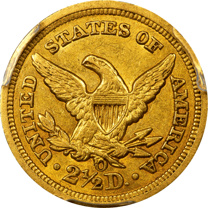 1850-O Liberty Gold Quarter Eagle ($2.50) Reverse Image