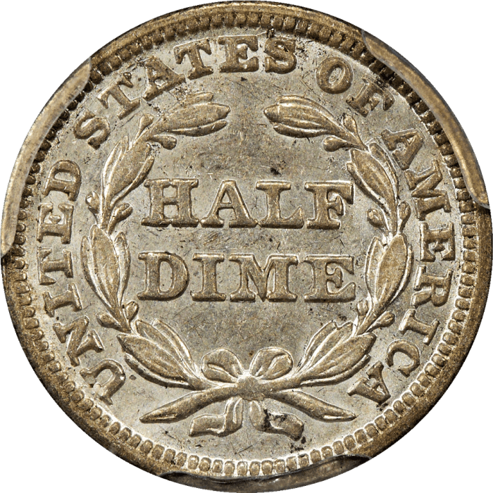 1850 Seated Liberty Half Dime (H10C) REVERSE Image
