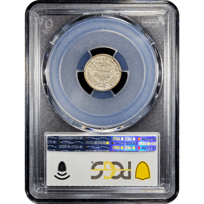 1850 Seated Liberty Half Dime (H10C) Reverse Slab Image