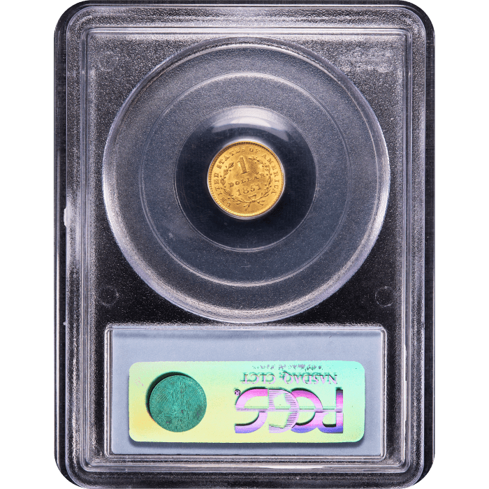 1851 Gold Dollar (G$1) Reverse Slab Image