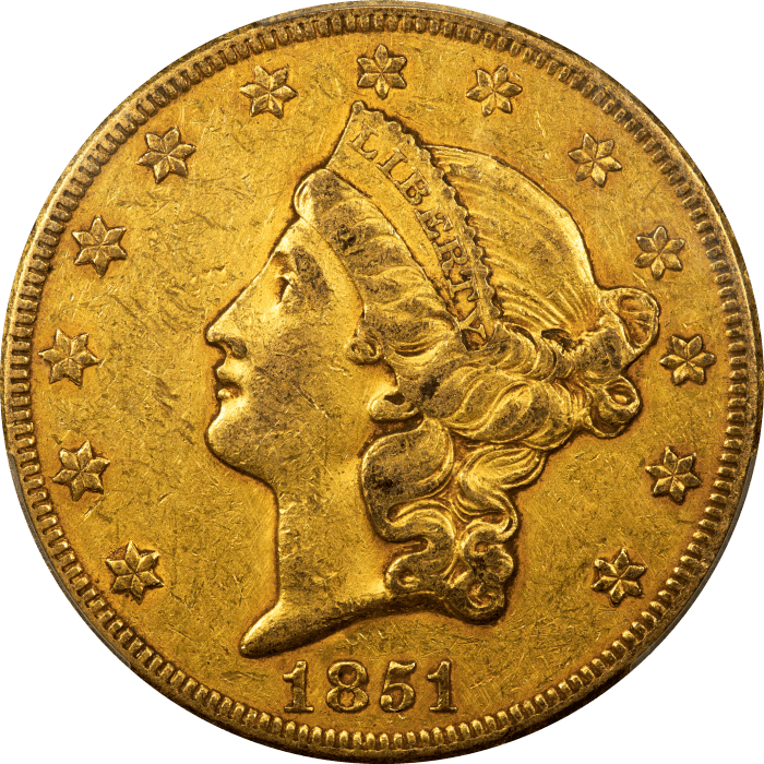 1851-O Liberty Gold Double Eagle ($20) Obverse Image