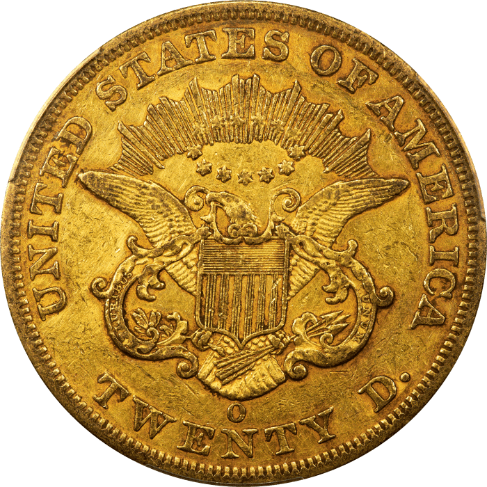 1851-O Liberty Gold Double Eagle ($20) Reverse Image