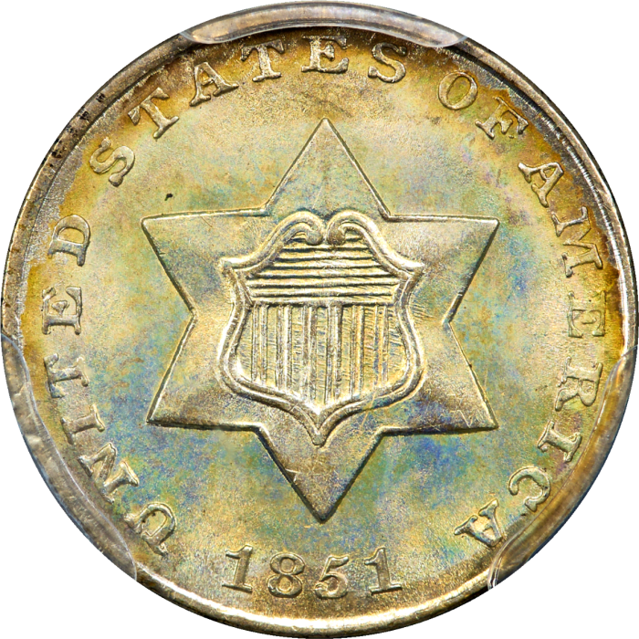 1851 Three Cent Silver (3CS) Obverse Image