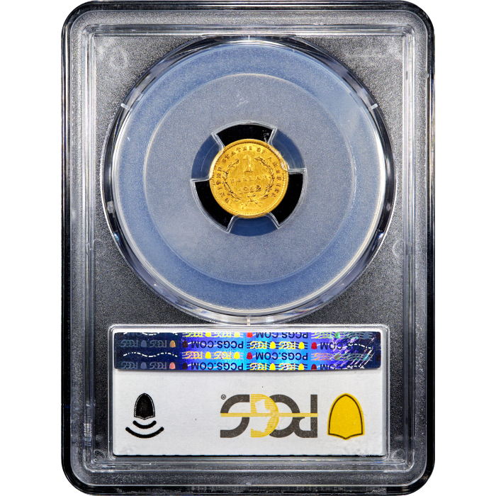 1852 Gold Dollar ($1) Reverse Slab Image