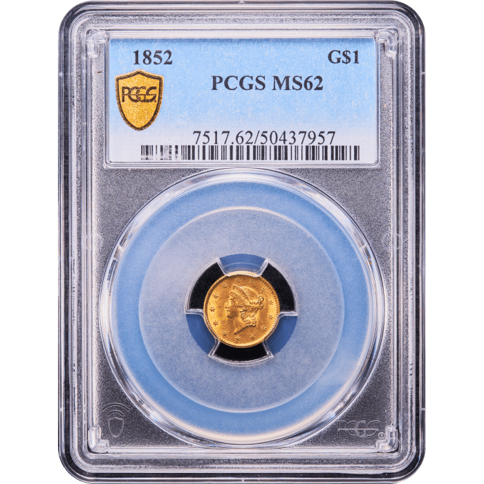 1852 Gold Dollar ($1) Obverse Slab Image