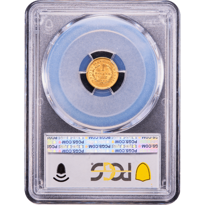 1852 Gold Dollar ($1) Reverse Slab Image