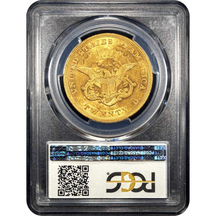 1852 Liberty Gold Double Eagle ($20) Reverse Slab Image
