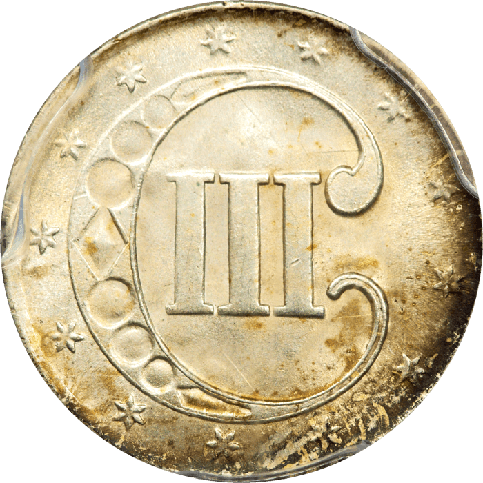 1852 Three Cent Silver (3CS) REVERSE Image