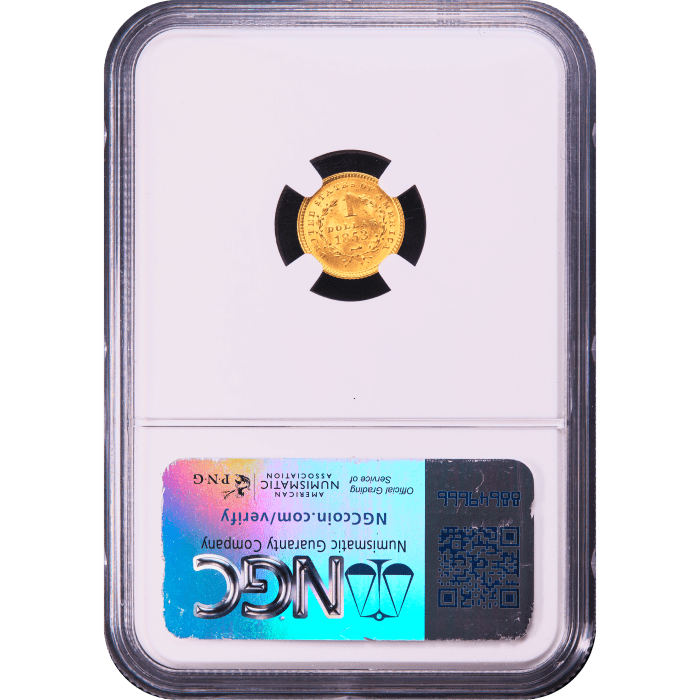 1853 Gold Dollar ($1) Reverse Slab Image