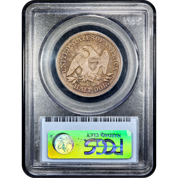 1853-O Seated Liberty Half Dollar (50c) Arrows and Rays SLAB Image