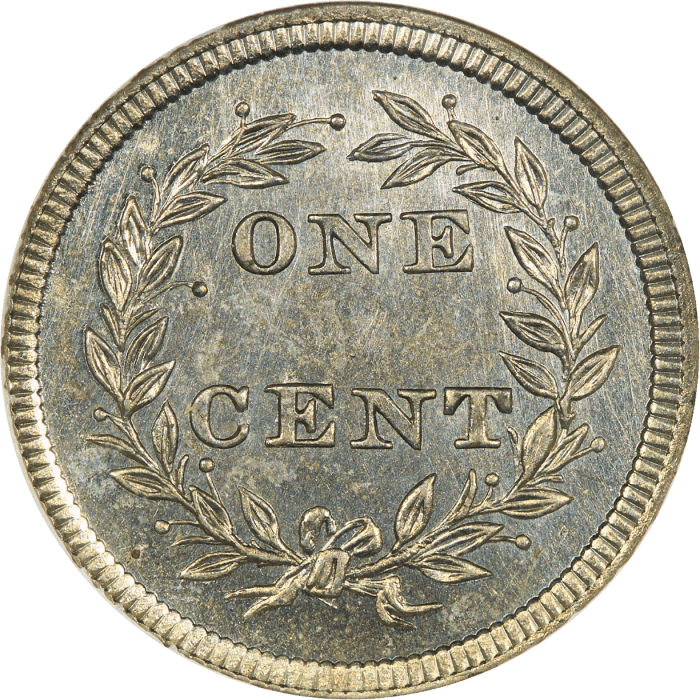 1853 Pattern Cent (1c) J-150 Reverse Image