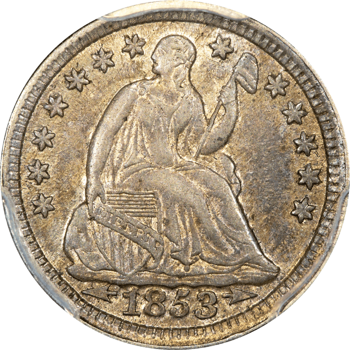 1853 Seated Liberty Half Dime (H10C) Arrows Obverse Image