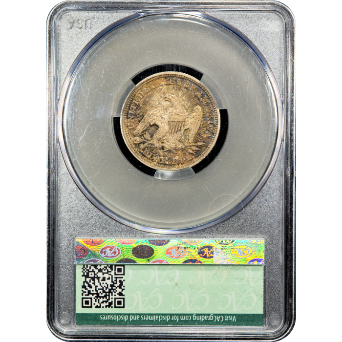 1853 Seated Liberty Quarter (25c) Arrows and Rays Reverse Slab Image