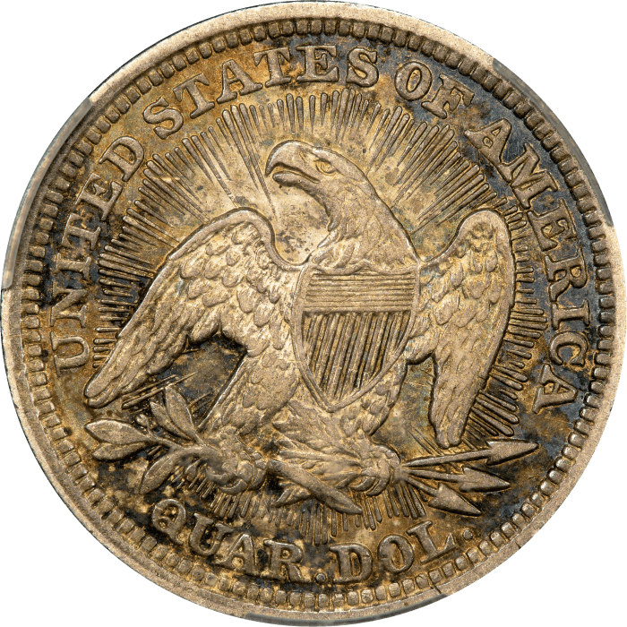 1853 Seated Liberty Quarter (25c) Arrows and Rays Reverse Image