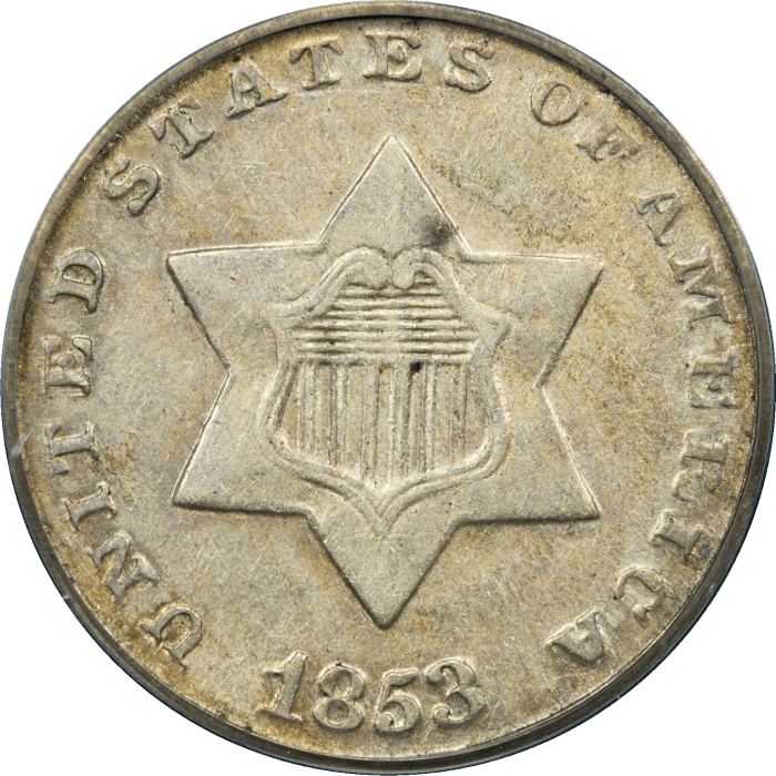 1853 Three Cent Silver (3CS) Obverse Image