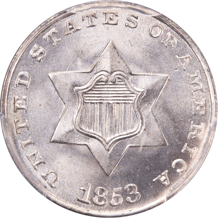 1853 Three Cent Silver (3CS) Obverse Image