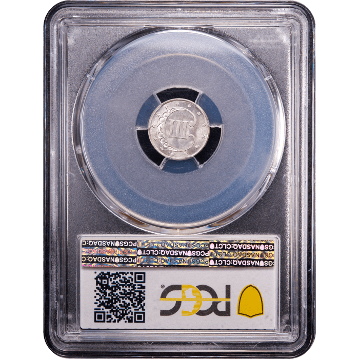 1853 Three Cent Silver (3CS) Reverse Slab Image