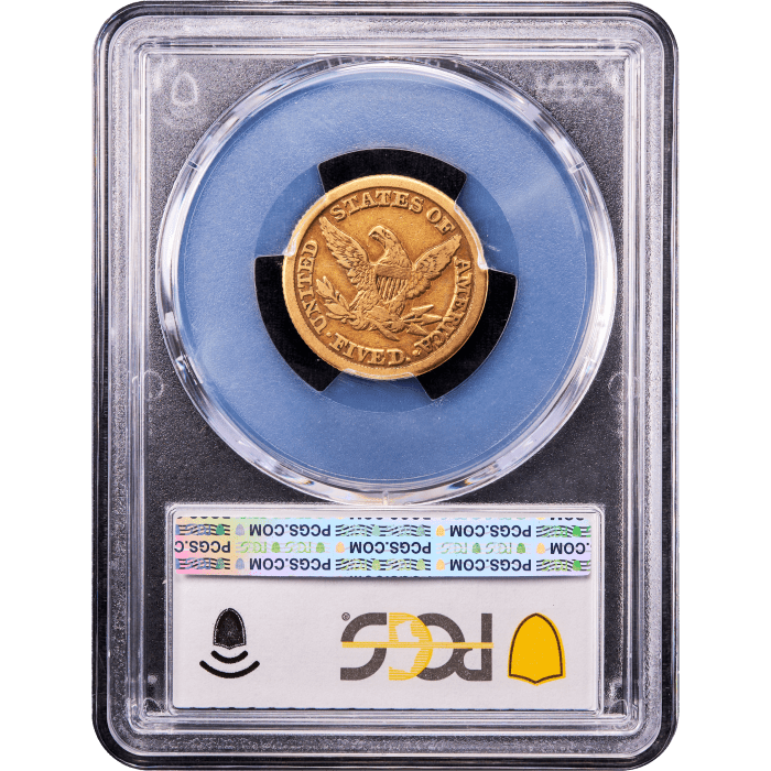 1854-D Liberty Gold Half Eagle ($5) Weak D Reverse Slab Image