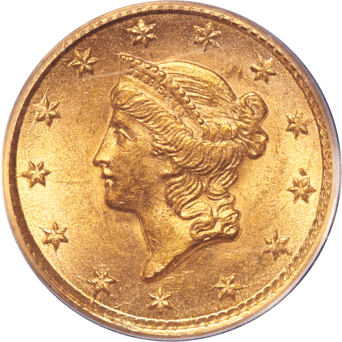 1854 Gold Dollar (G$1) Type 1 Obverse Image