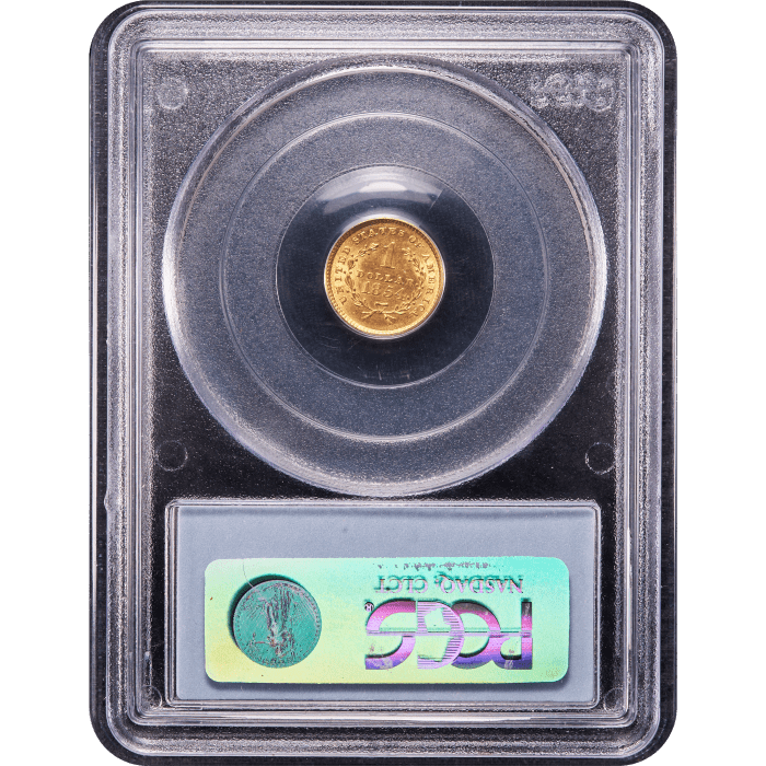 1854 Gold Dollar (G$1) Type 1 Reverse Slab Image