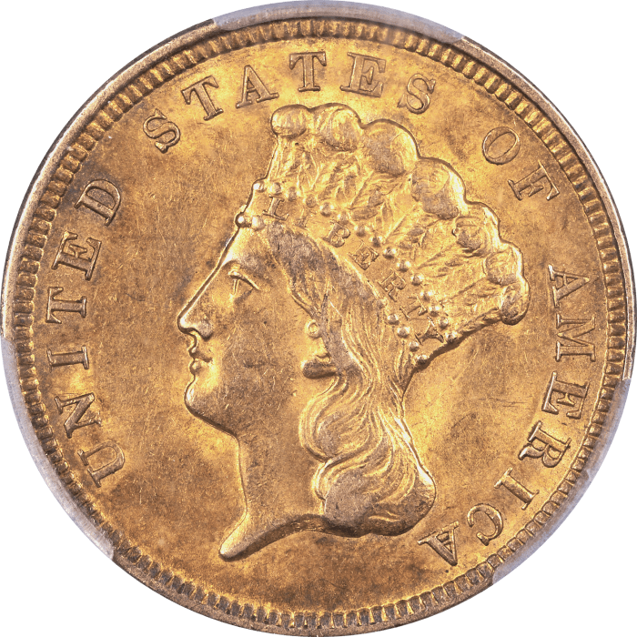 1854 Gold Three Dollar ($3) Obverse Image