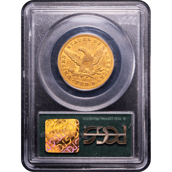 1854-O Liberty Gold Eagle ($10) OGH Reverse Slab Image